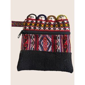 👜 PERUVIAN WORRY DOLL WRISTLET WALLET BAG "THE FOUR BABIES" PACHAMAMA SOUVENIER